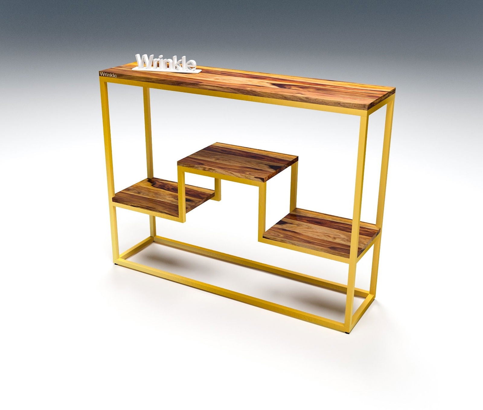 Sheesham Wood & Iron Console Gold Table For Every Home - Furnishiaa -  - 