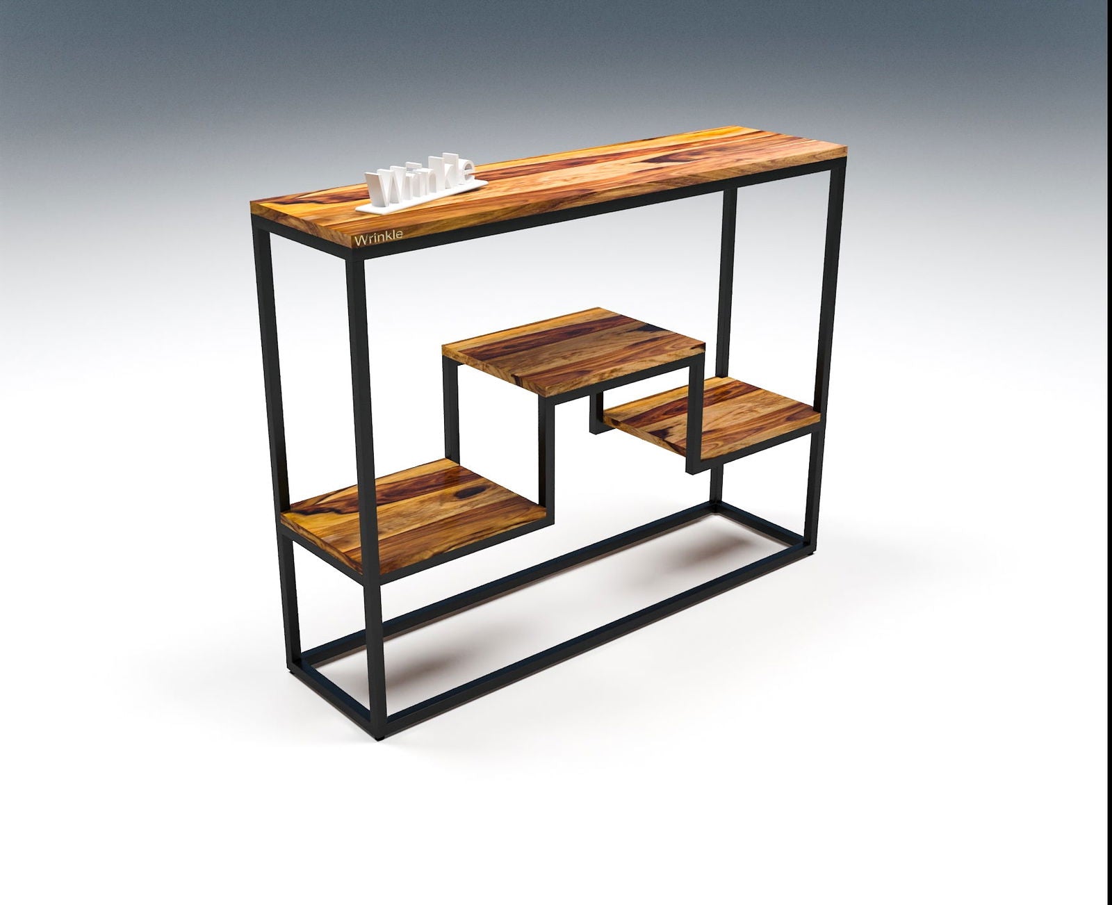 Sheesham Wood & Iron Console Gold Table For Every Home - Furnishiaa -  - 