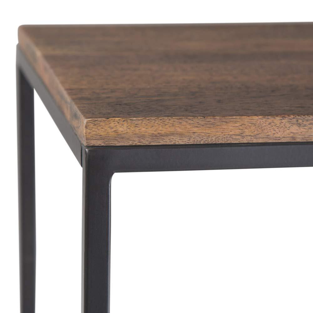 Sheesham Wood & Iron Console Table Multipurpose Side Tables with Shalf for Living Room Hall Home Office (Black and Brown Finish) - Furnishiaa -  - 