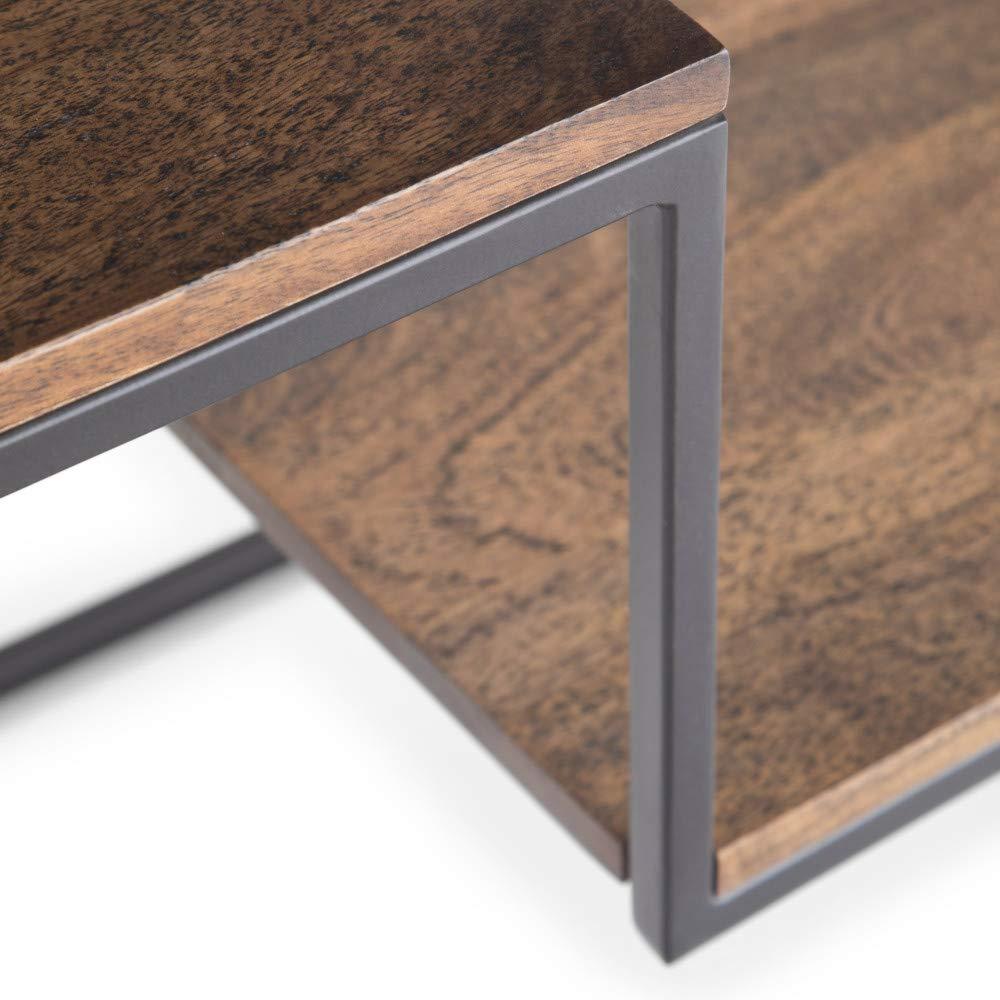 Sheesham Wood & Iron Console Table Multipurpose Side Tables with Shalf for Living Room Hall Home Office (Black and Brown Finish) - Furnishiaa -  - 