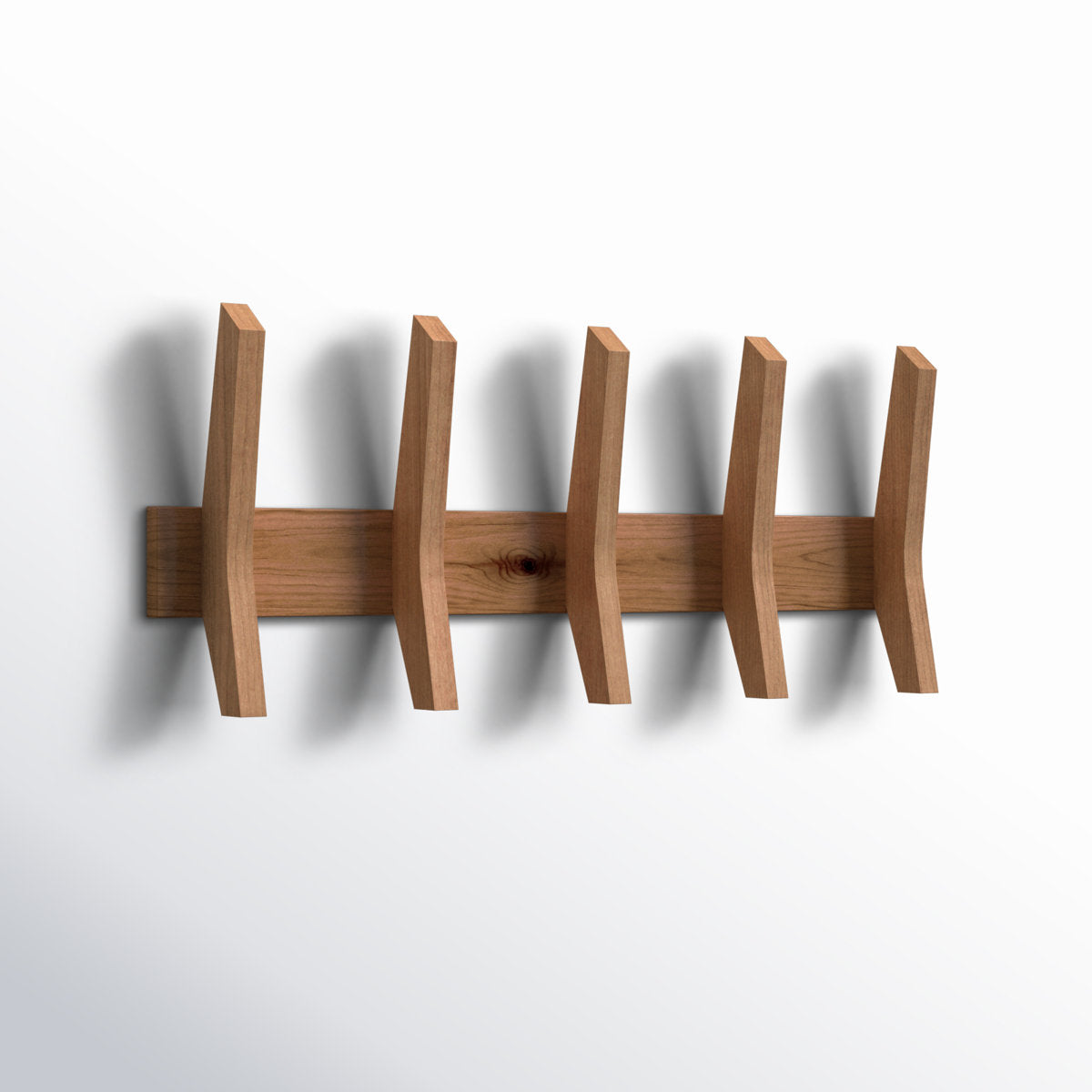 Furnishiaa Solid Wood Coat Rack with 5 Wooden Hooks