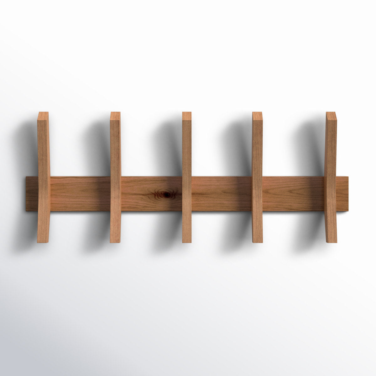 Furnishiaa Solid Wood Coat Rack with 5 Wooden Hooks