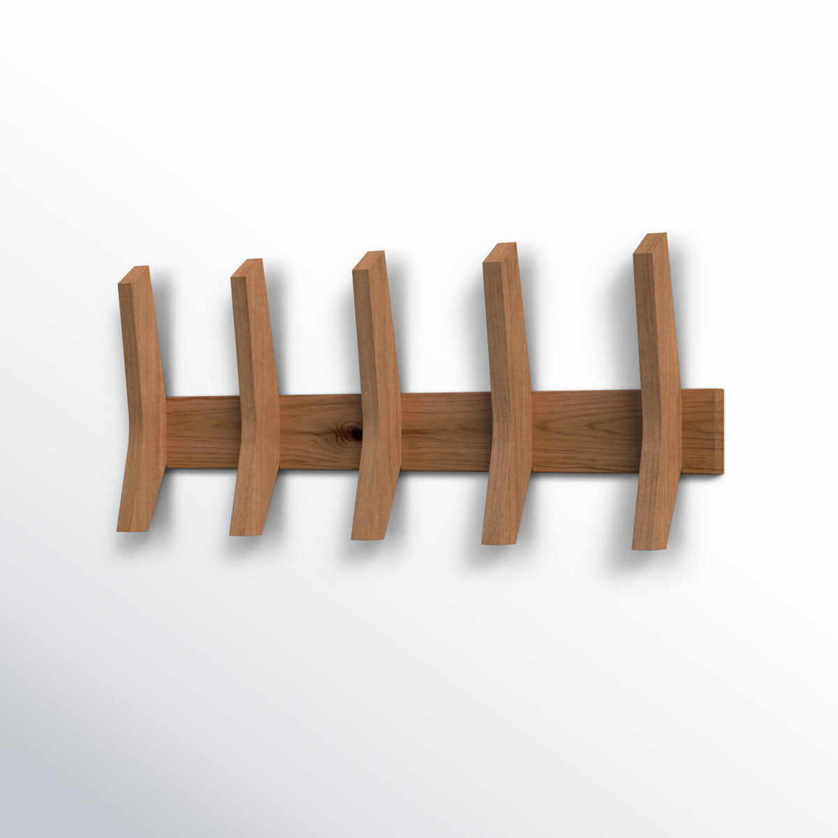 Furnishiaa Solid Wood Coat Rack with 5 Wooden Hooks