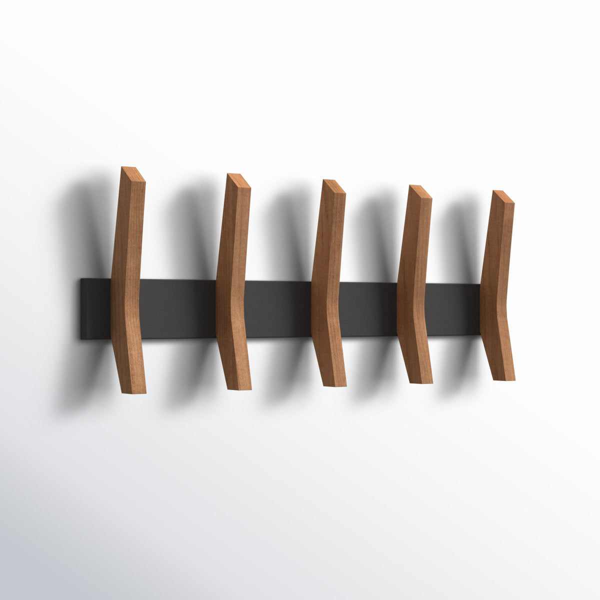 Furnishiaa Solid Wood Coat Rack with 5 Wooden Hooks