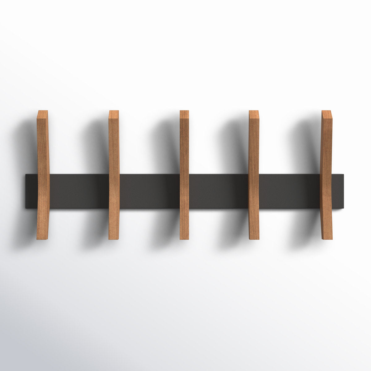 Furnishiaa Solid Wood Coat Rack with 5 Wooden Hooks