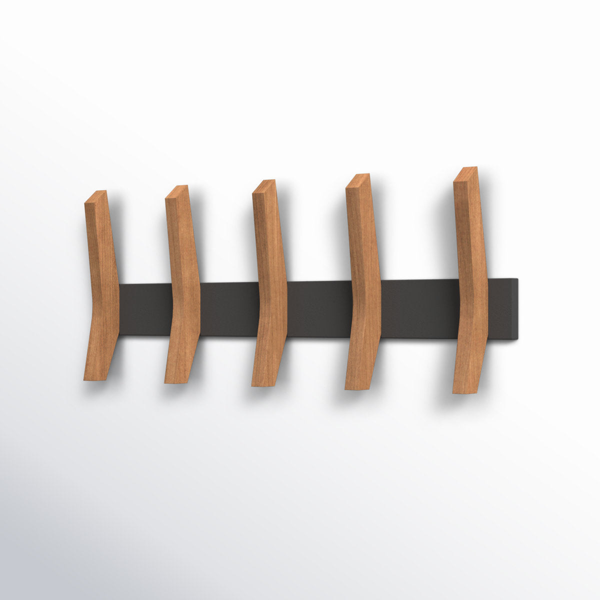 Furnishiaa Solid Wood Coat Rack with 5 Wooden Hooks