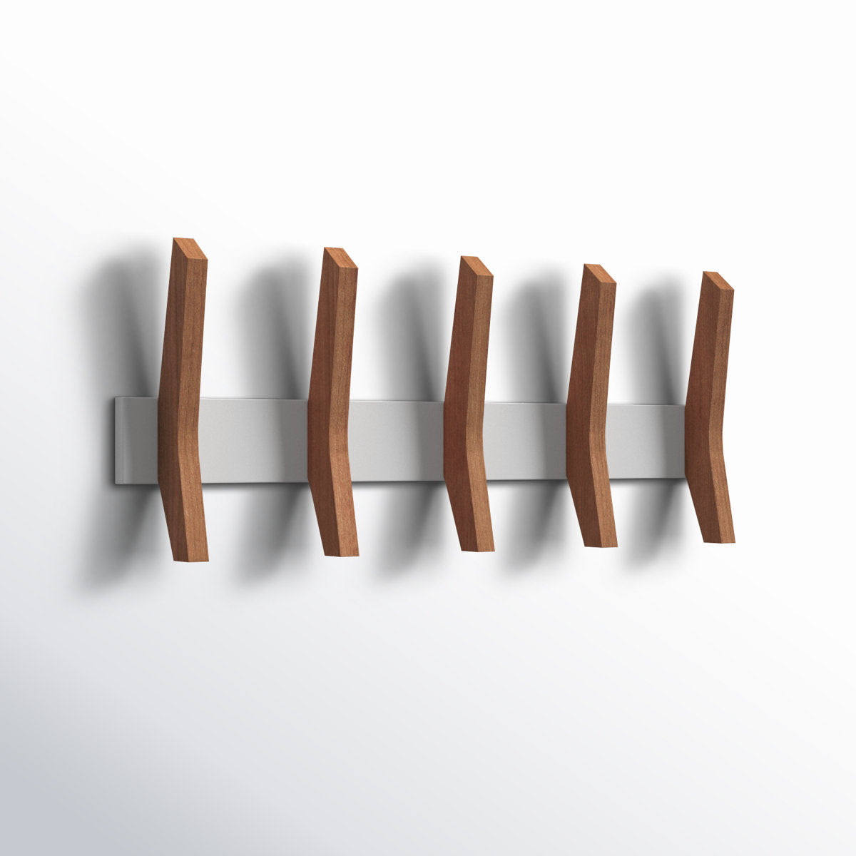 Furnishiaa Solid Wood Coat Rack with 5 Wooden Hooks