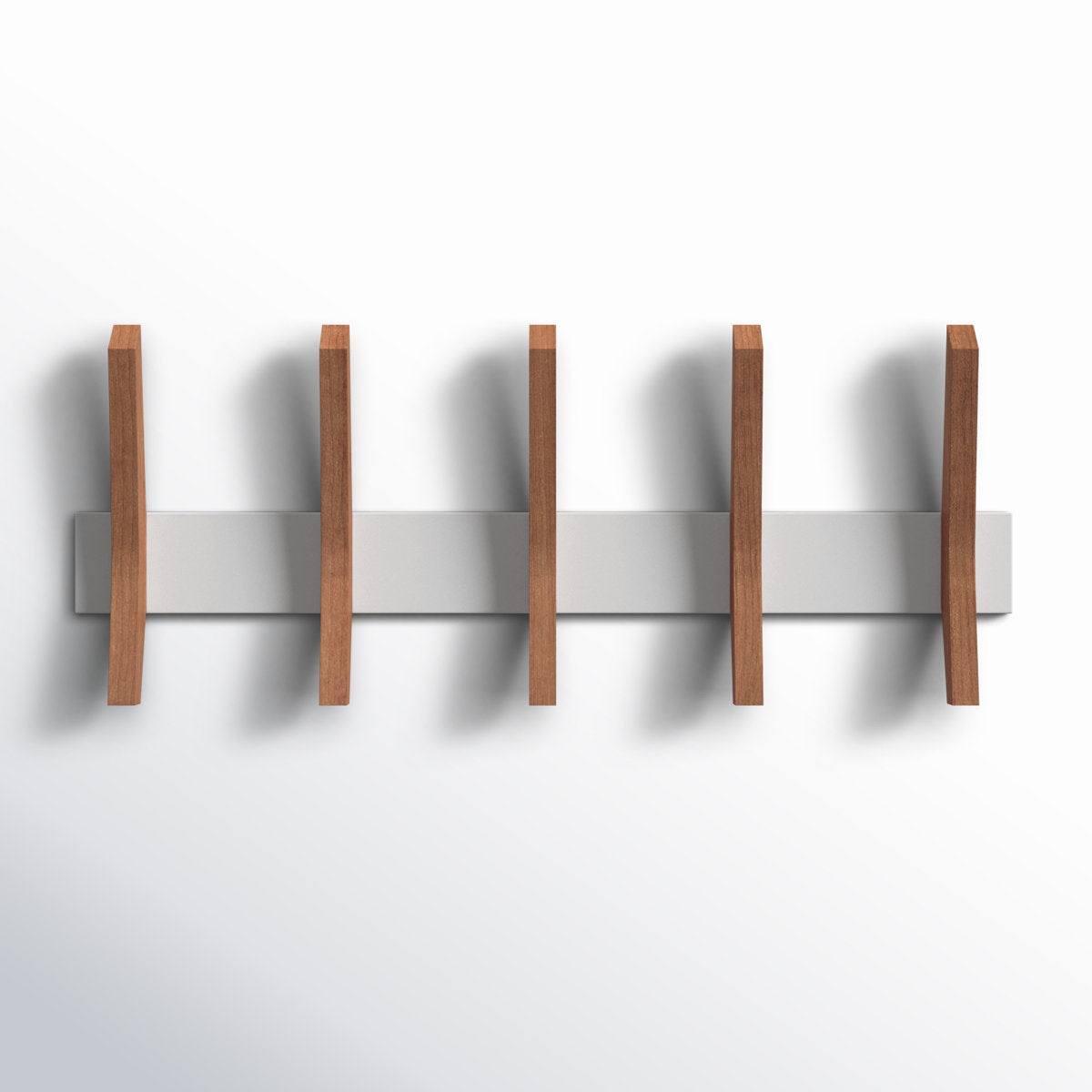 Furnishiaa Solid Wood Coat Rack with 5 Wooden Hooks