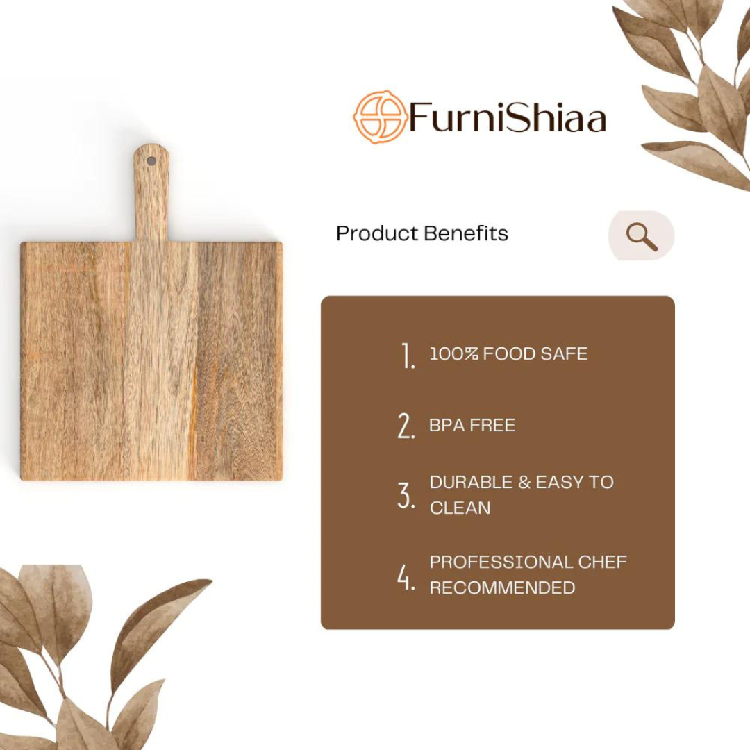 Solid Mango Wood Set of 3 Chopping Board - Furnishiaa -  - 