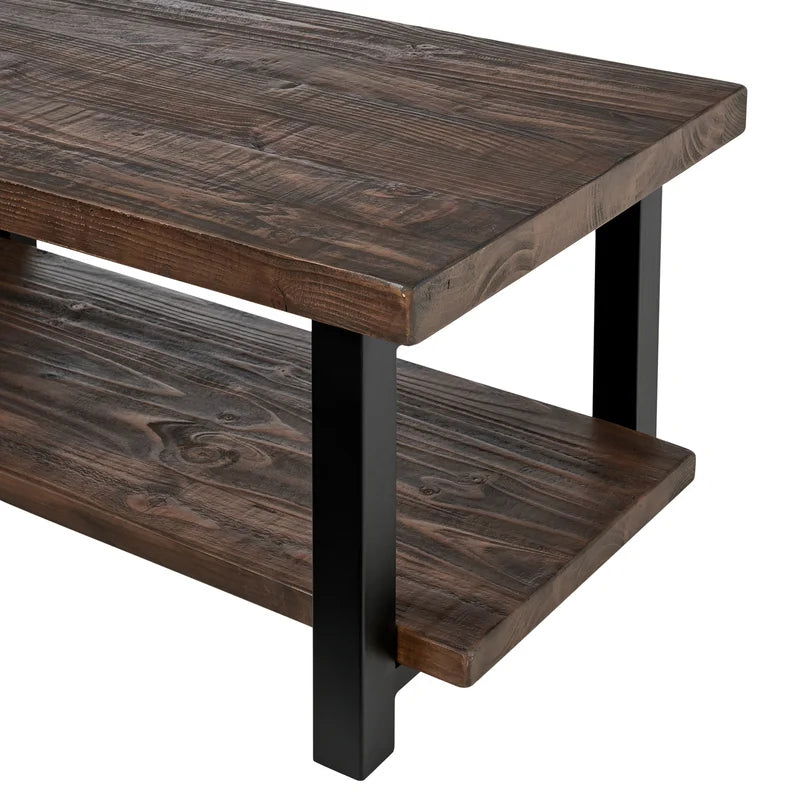 Solid Sheesham Wood And Metal Coffee Table For Home - Furnishiaa -  - 