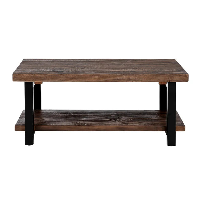 Solid Sheesham Wood And Metal Coffee Table For Home - Furnishiaa -  - 