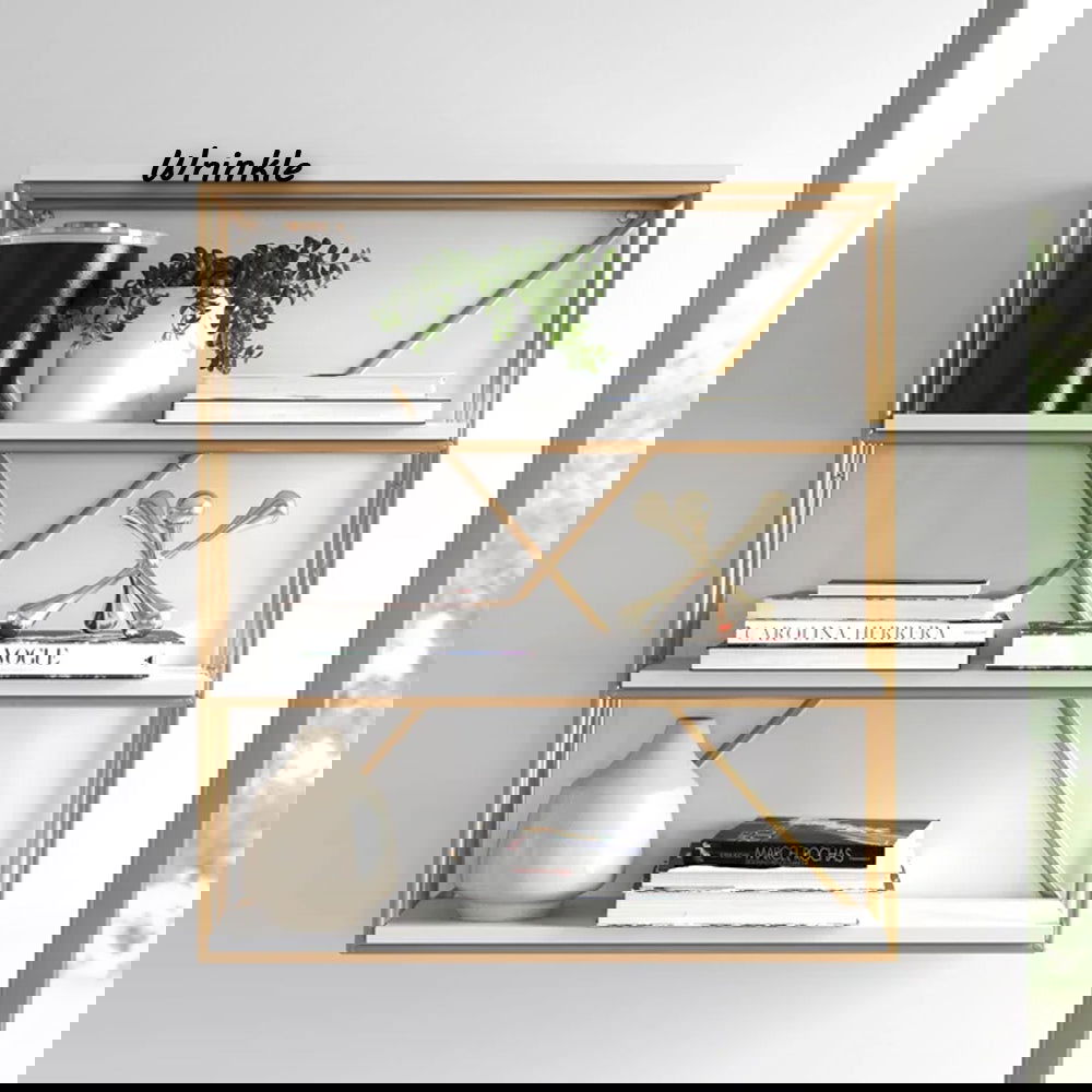 Solid Sheesham Wood And Metal Floating Shelf (Rose Gold) - Furnishiaa -  - 