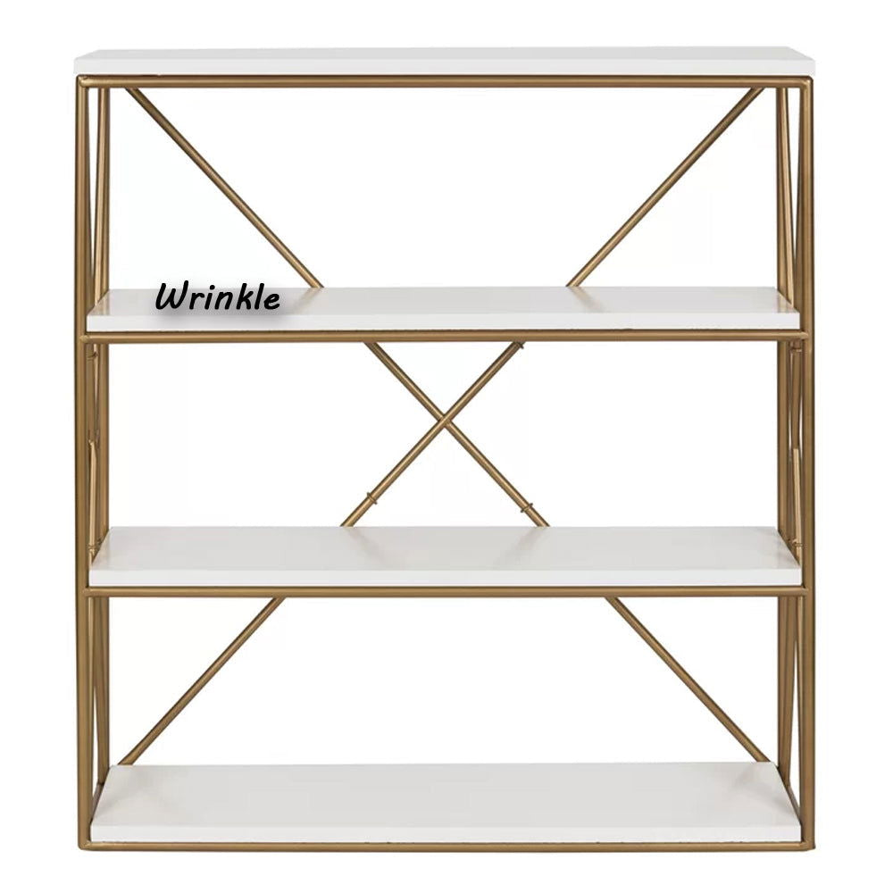 Solid Sheesham Wood And Metal Floating Shelf (Rose Gold) - Furnishiaa -  - 