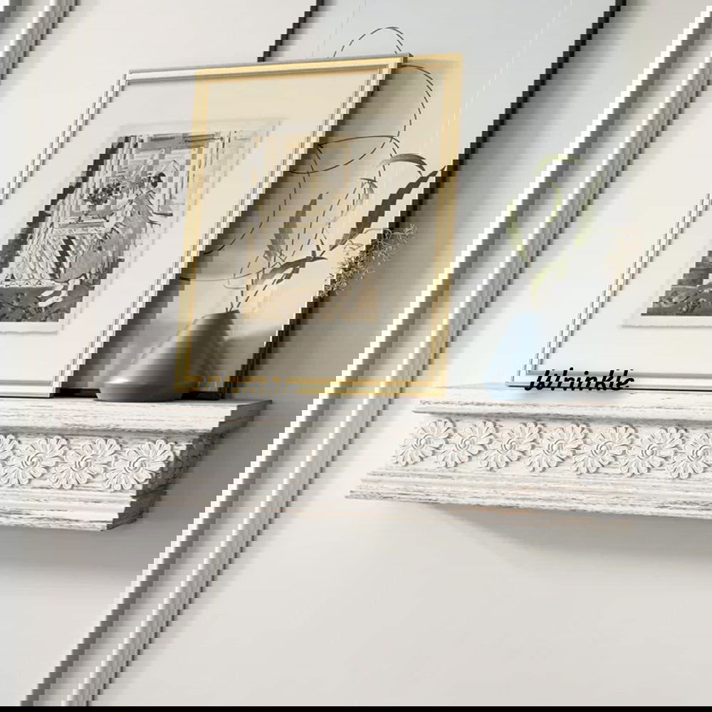 Solid Sheesham Wood Carving Wall Accent Shelf - Furnishiaa -  - 