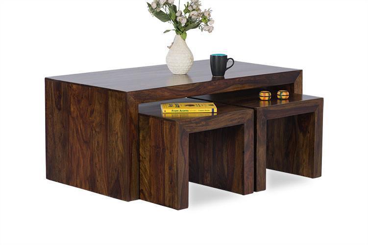 Solid Sheesham Wood Center Coffee Table for Home - Furnishiaa -  - 