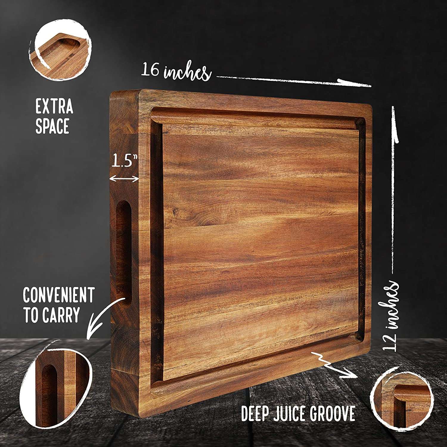 Solid Sheesham Wood Chopping Board for Kitchen - Furnishiaa -  - 