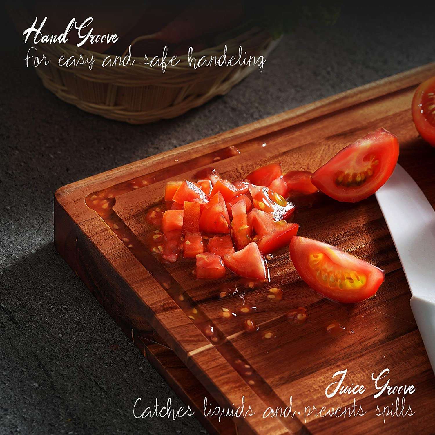 Solid Sheesham Wood Chopping Board for Kitchen - Furnishiaa -  - 