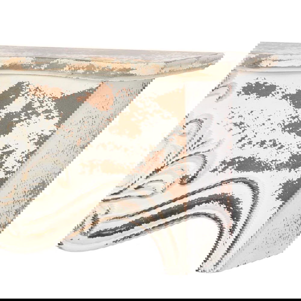 Solid Sheesham Wood Distressed Carving Accent Shelf - Furnishiaa -  - 