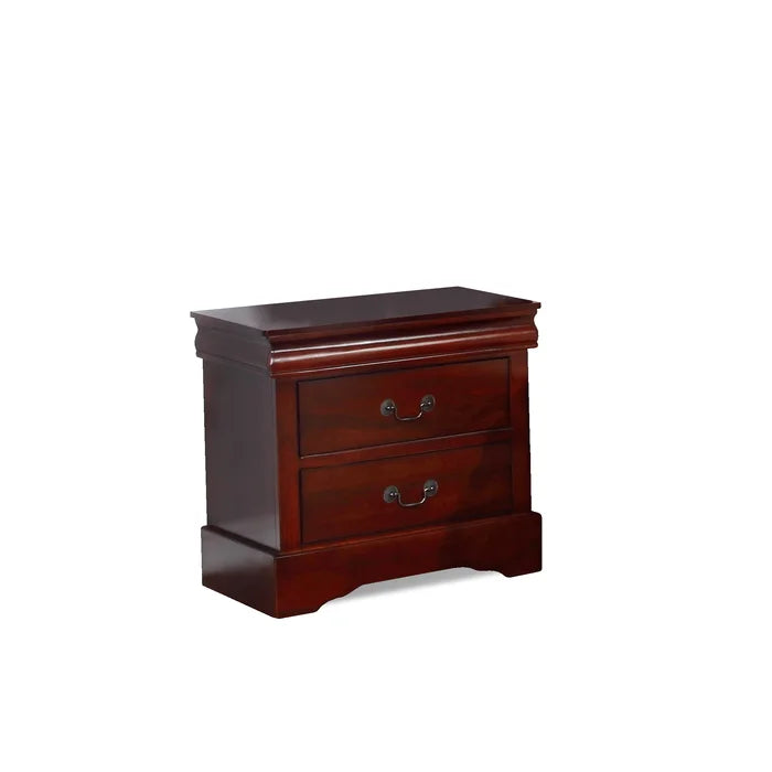 Solid Sheesham Wood Double Drawer Bedside Table - Walnut - Furnishiaa -  - 