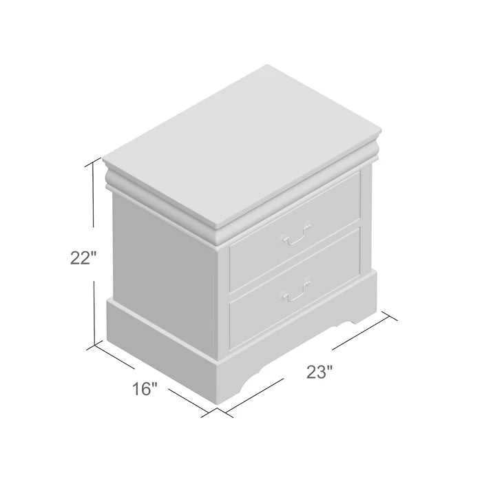 Solid Sheesham Wood Double Drawer Bedside Table - Walnut - Furnishiaa -  - 