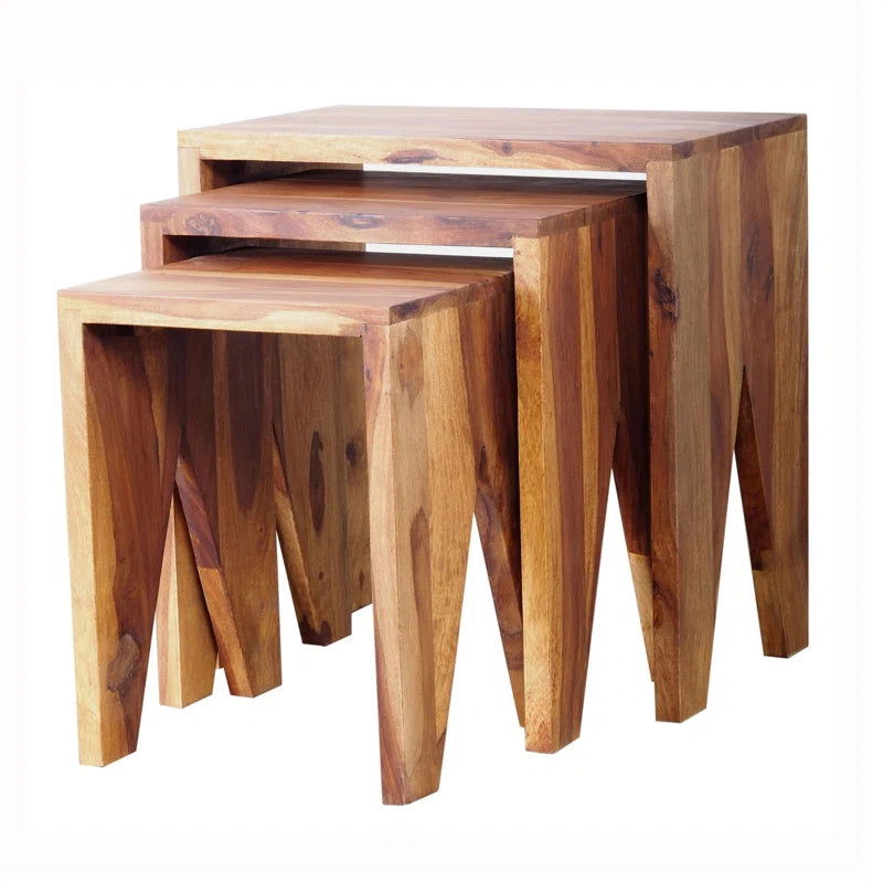 Solid Sheesham Wood Nesting Table – Furnishiaa