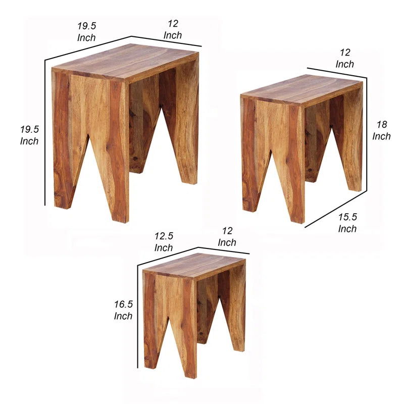Solid Sheesham Wood Nesting Table - Furnishiaa -  - 