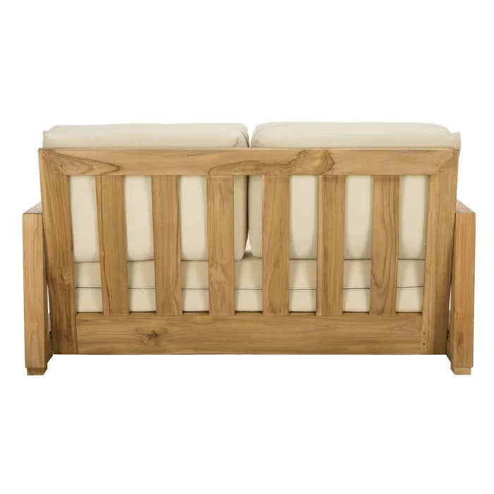 Solid Sheesham Wood Outdoor Loveseat with Cushions - Furnishiaa -  - 