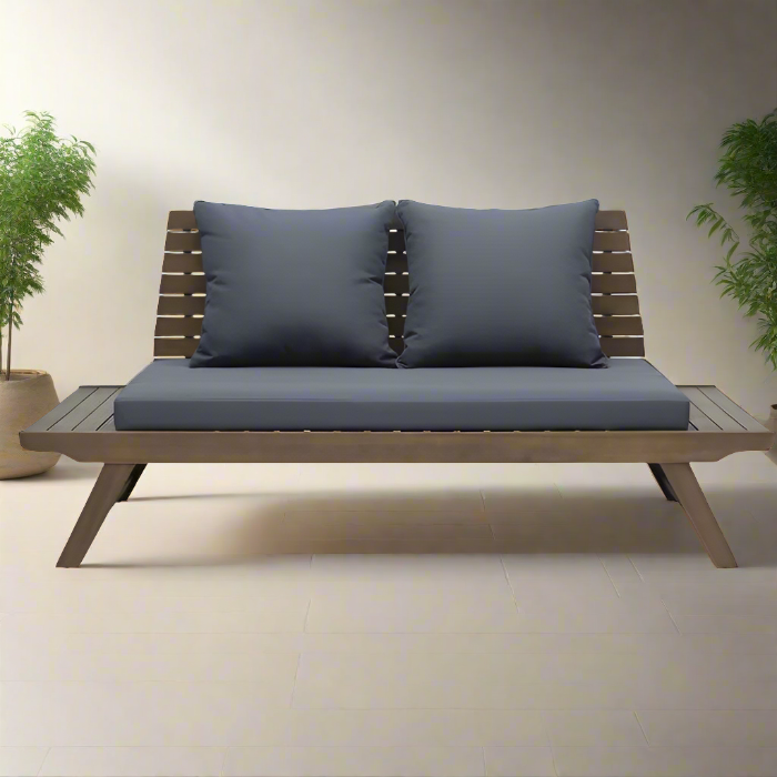 Solid Sheesham Wood Outdoor Loveseat with Cushions - Furnishiaa -  - 