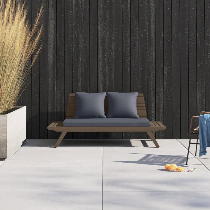 Solid Sheesham Wood Outdoor Loveseat with Cushions - Furnishiaa -  - 