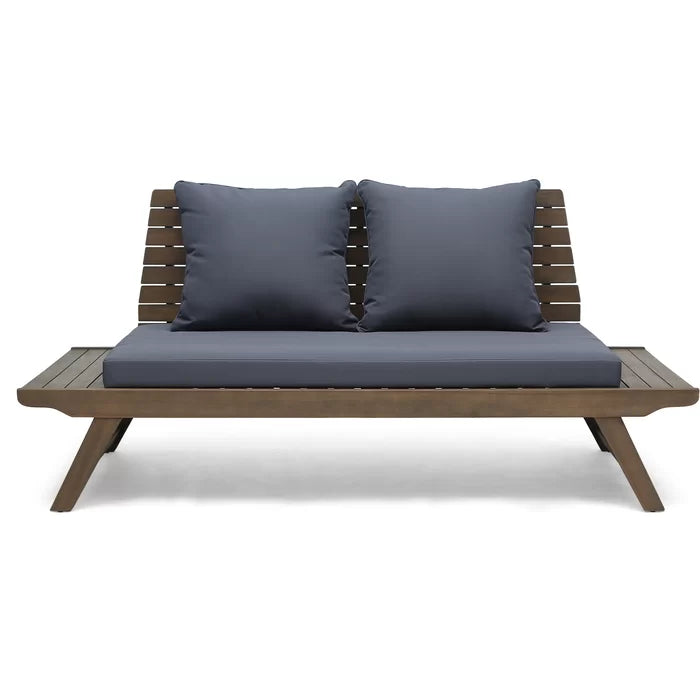 Solid Sheesham Wood Outdoor Loveseat with Cushions - Furnishiaa -  - 