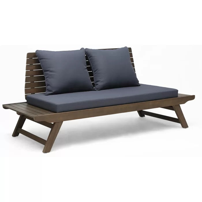 Solid Sheesham Wood Outdoor Loveseat with Cushions - Furnishiaa -  - 
