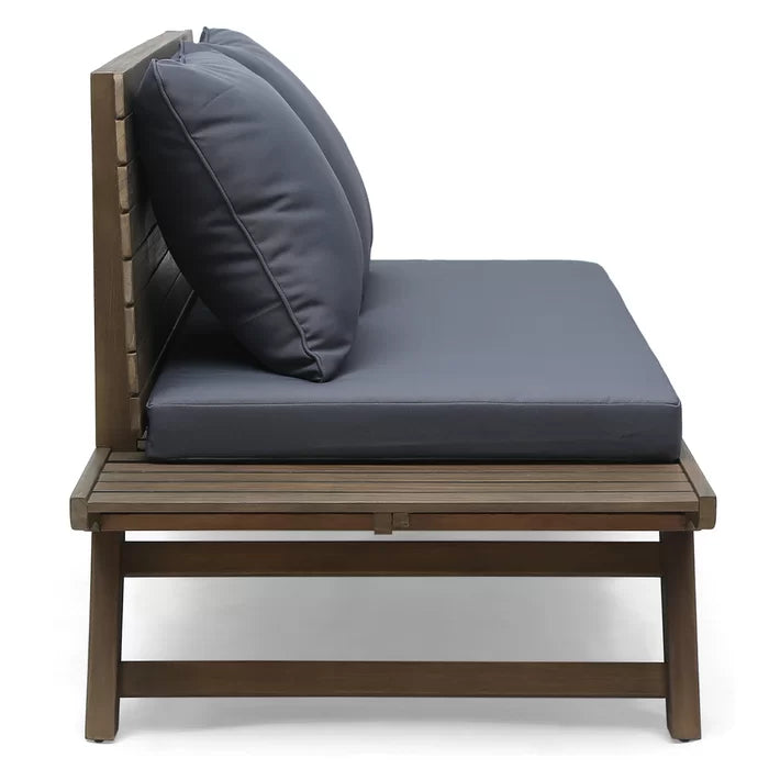 Solid Sheesham Wood Outdoor Loveseat with Cushions - Furnishiaa -  - 