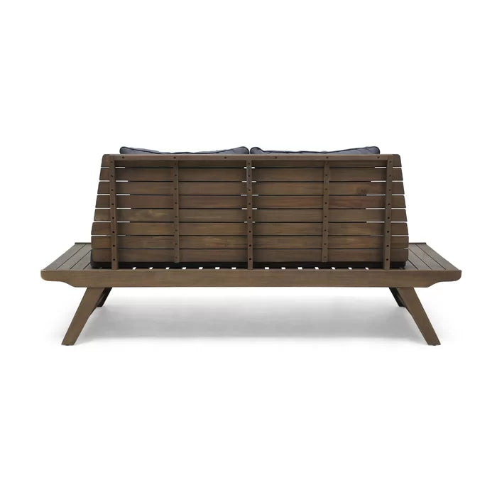 Solid Sheesham Wood Outdoor Loveseat with Cushions - Furnishiaa -  - 