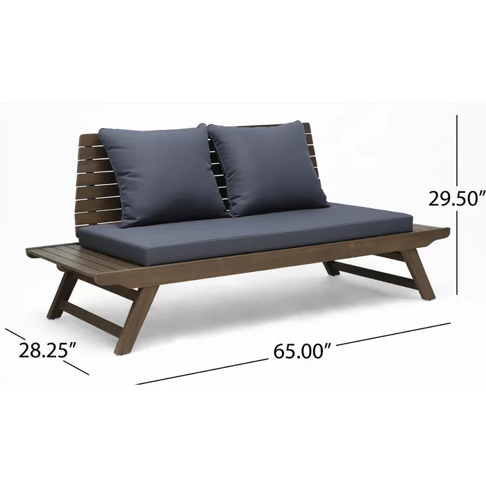 Solid Sheesham Wood Outdoor Loveseat with Cushions - Furnishiaa -  - 