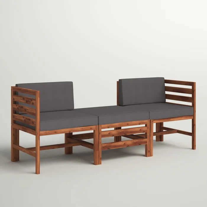 Solid Sheesham Wood Outdoor Patio Sofa with Cushions - Furnishiaa -  - 