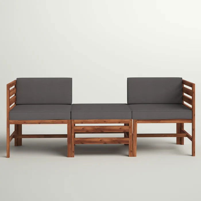Solid Sheesham Wood Outdoor Patio Sofa with Cushions - Furnishiaa -  - 