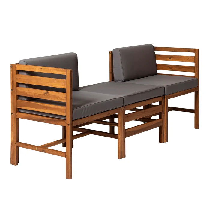 Solid Sheesham Wood Outdoor Patio Sofa with Cushions - Furnishiaa -  - 
