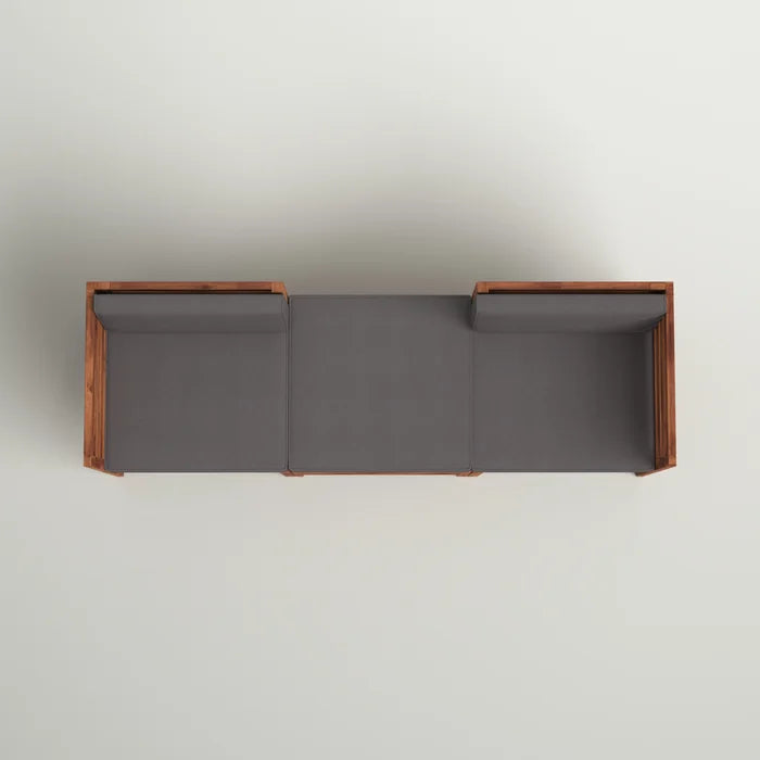 Solid Sheesham Wood Outdoor Patio Sofa with Cushions - Furnishiaa -  - 