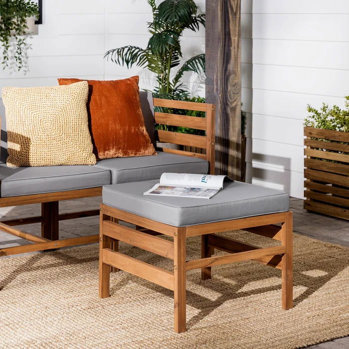 Solid Sheesham Wood Outdoor Patio Sofa with Cushions - Furnishiaa -  - 