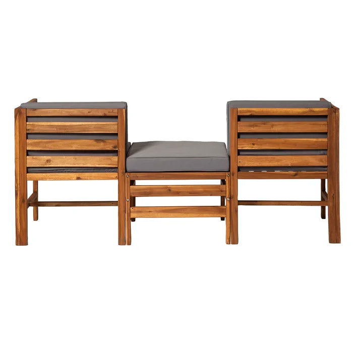 Solid Sheesham Wood Outdoor Patio Sofa with Cushions - Furnishiaa -  - 