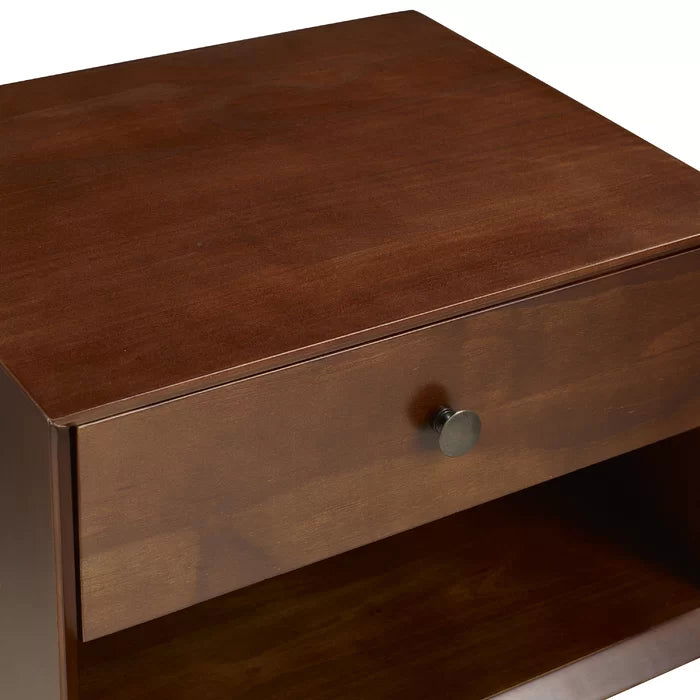 Solid Sheesham Wood Single Drawer Bedside Table - Furnishiaa -  - 