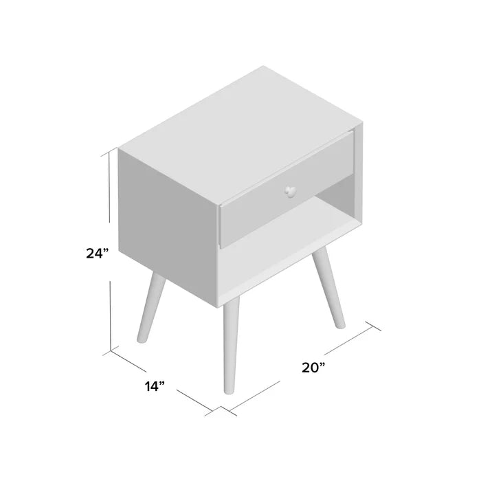 Solid Sheesham Wood Single Drawer Bedside Table - Furnishiaa -  - 