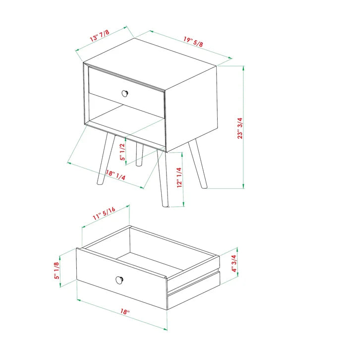 Solid Sheesham Wood Single Drawer Bedside Table - Furnishiaa -  - 