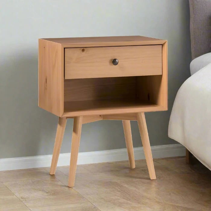 Solid Sheesham Wood Single Drawer Bedside Table - Furnishiaa -  - 