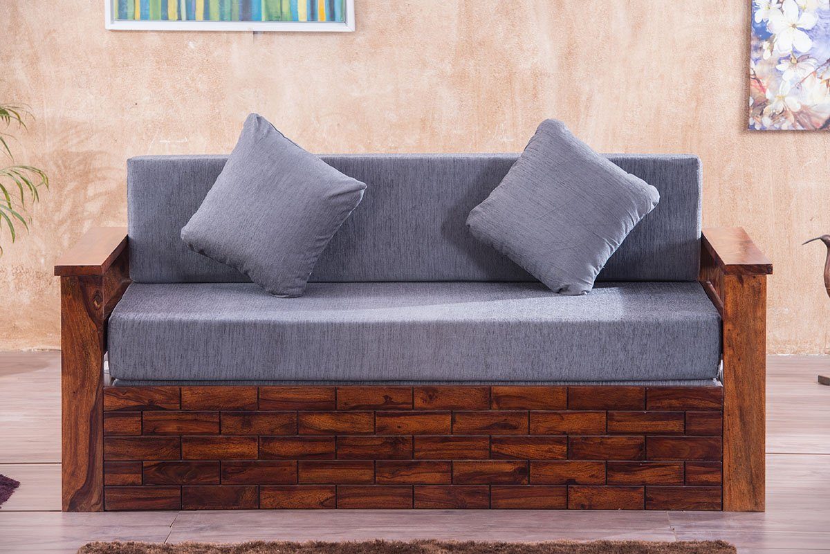 Solid Sheesham Wood Sofa cum Bed - Furnishiaa -  - 