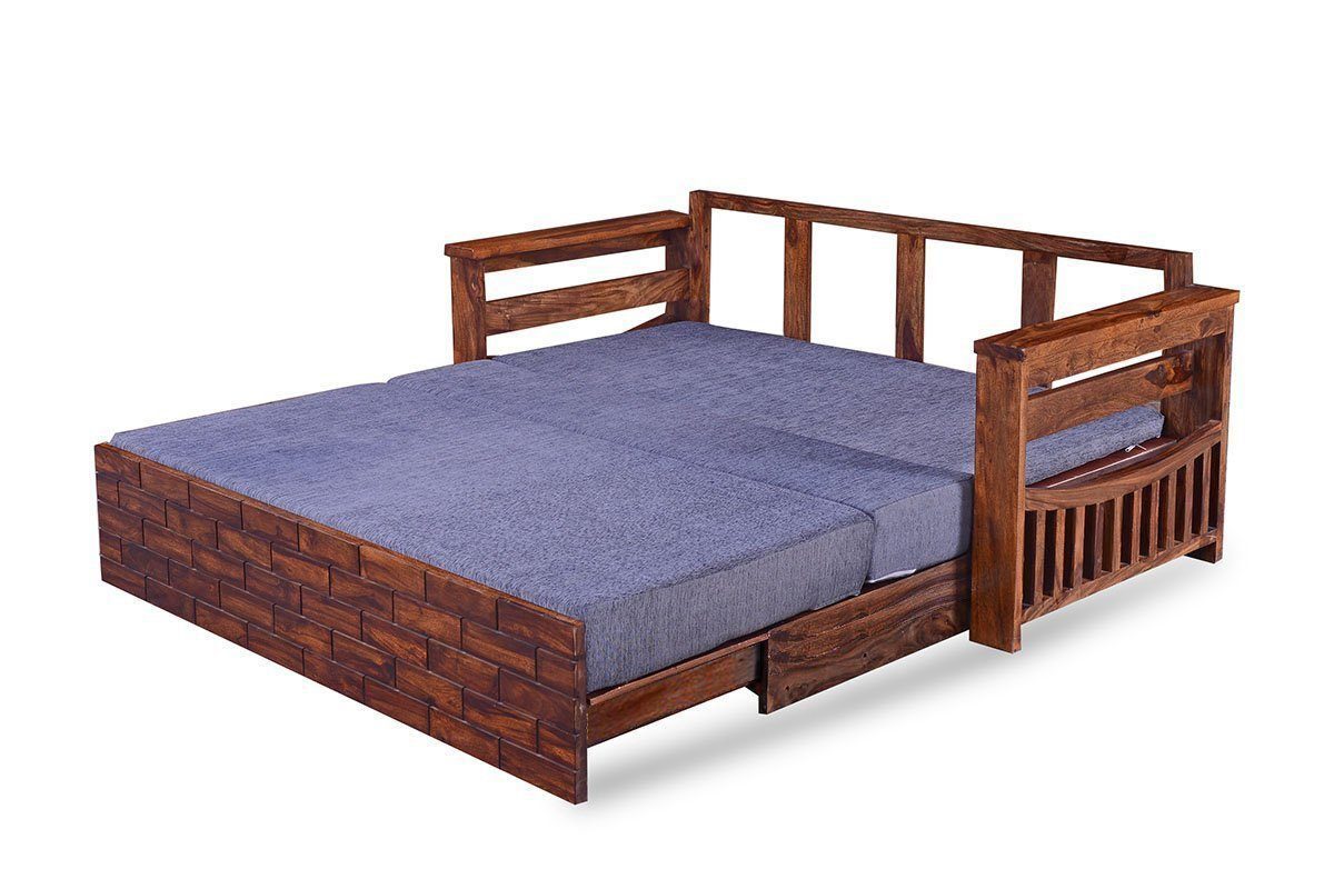 Solid Sheesham Wood Sofa cum Bed - Furnishiaa -  - 