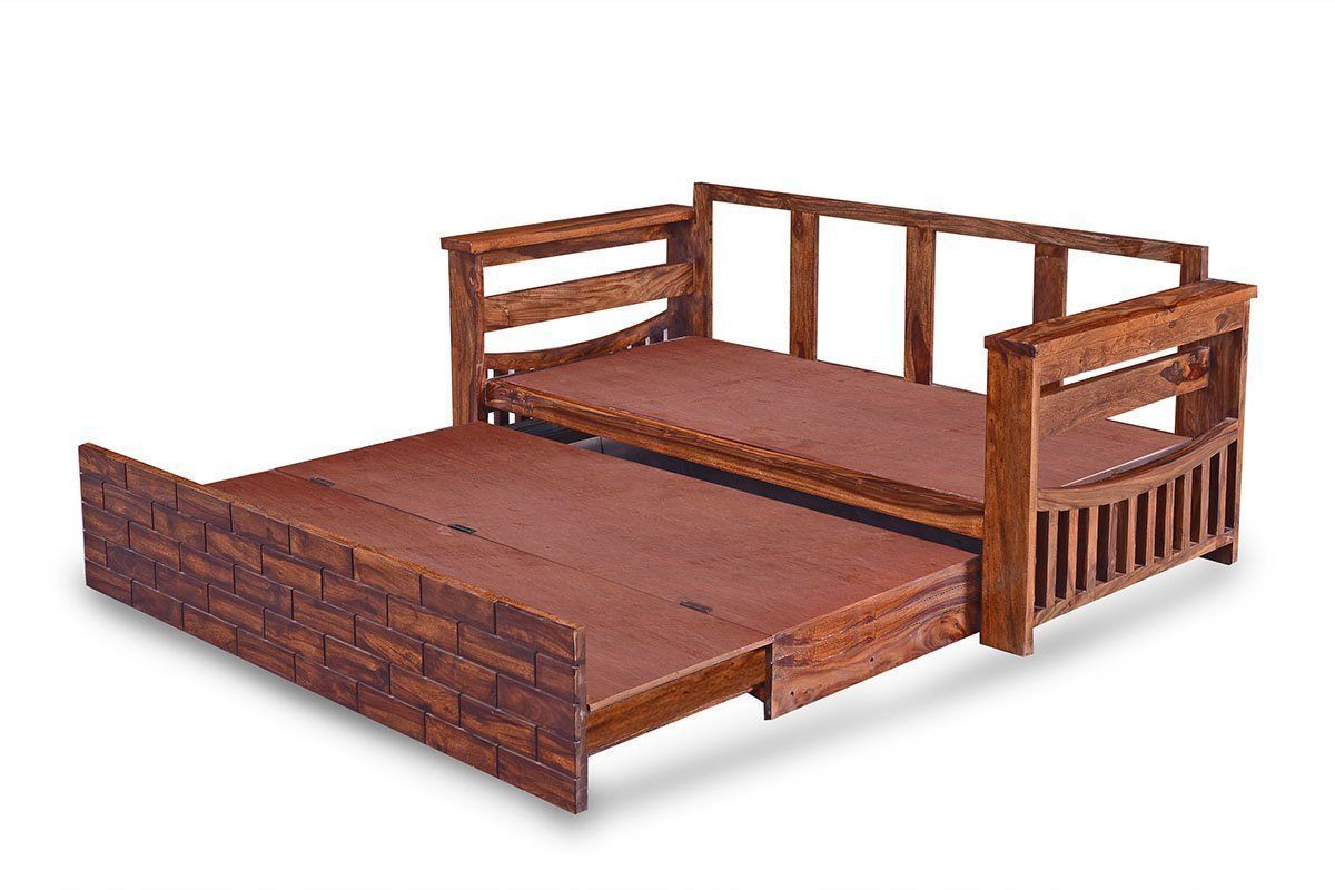 Solid Sheesham Wood Sofa cum Bed - Furnishiaa -  - 