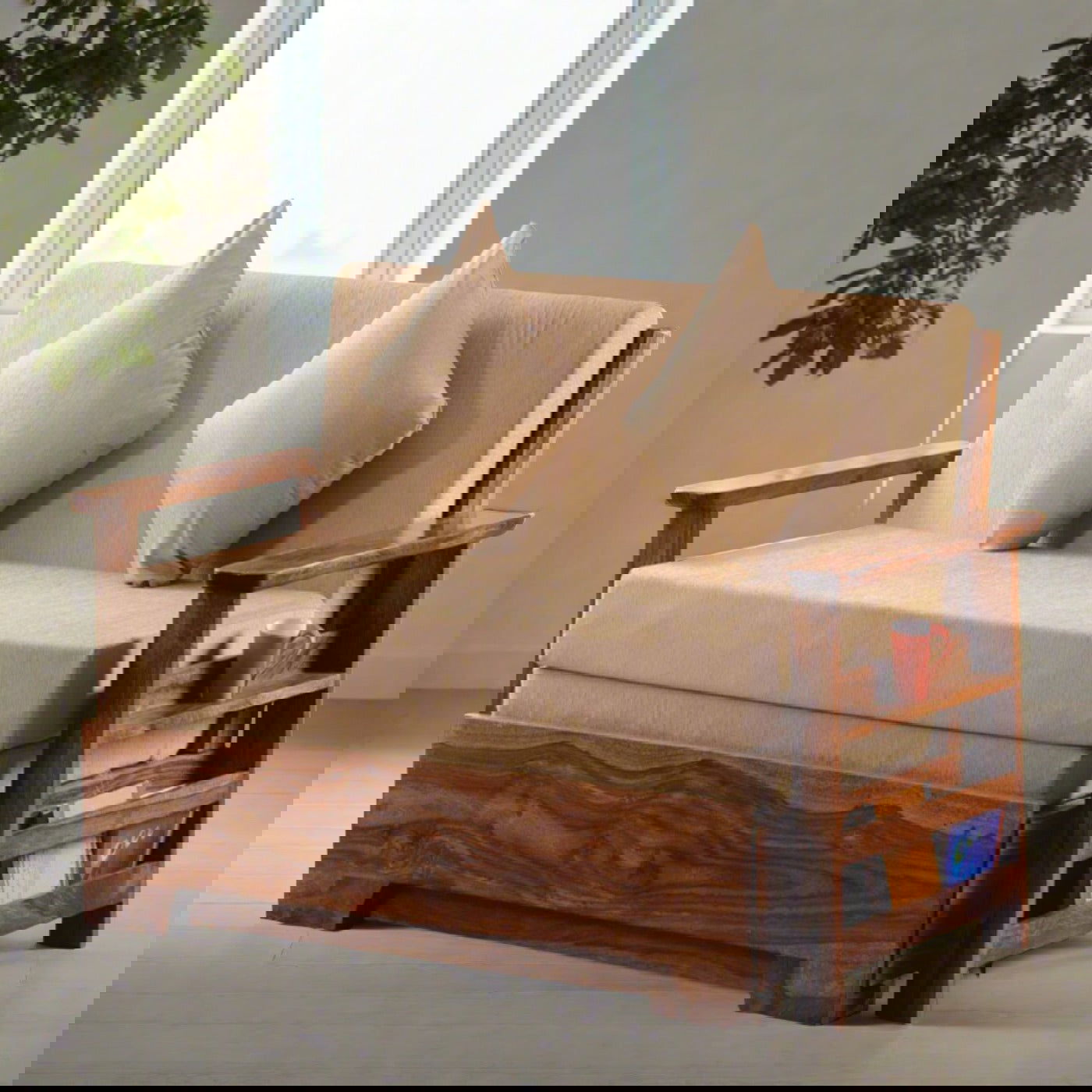 Solid Sheesham Wood Sofa cum Bed - Furnishiaa -  - 