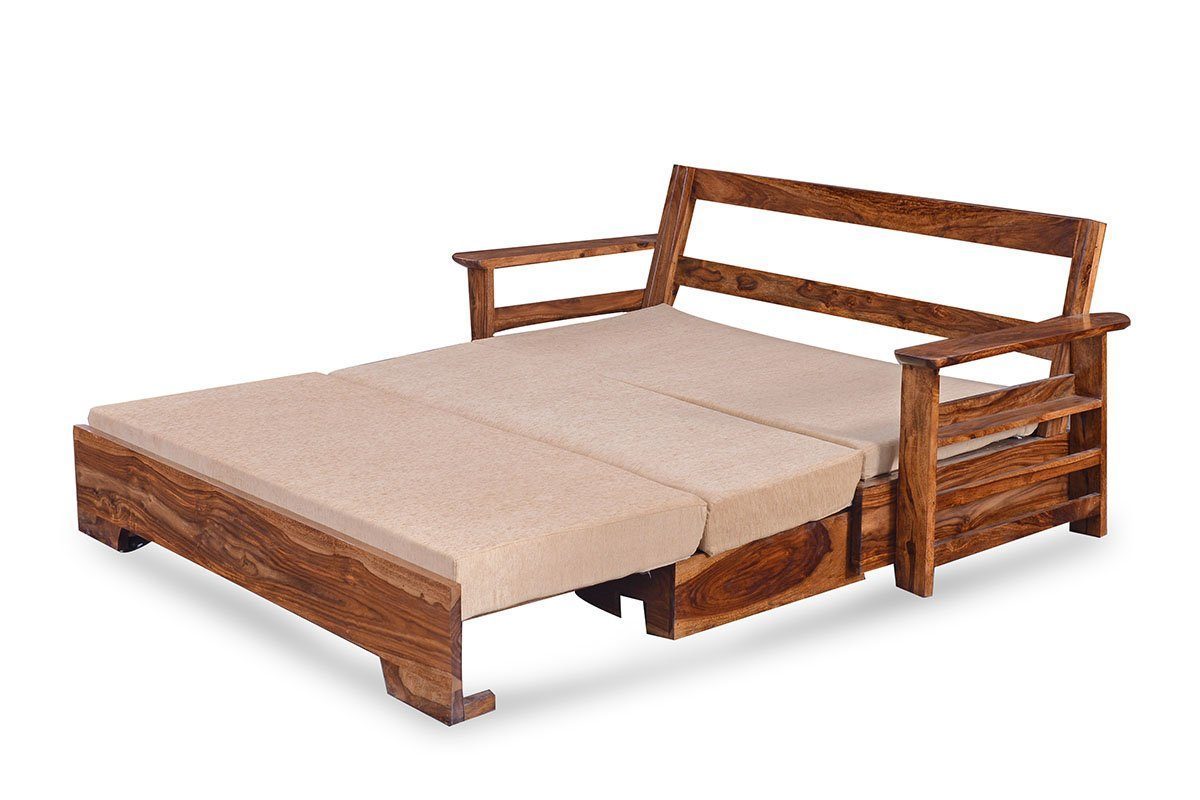 Solid Sheesham Wood Sofa cum Bed - Furnishiaa -  - 