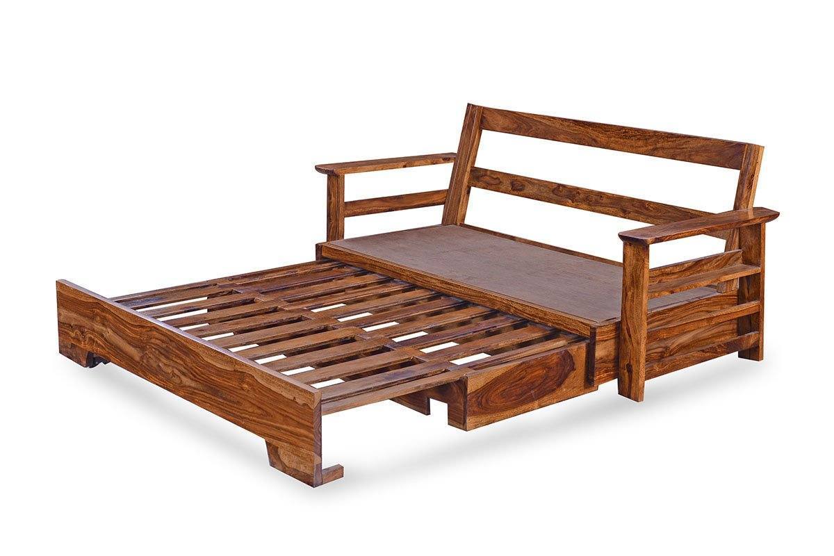 Solid Sheesham Wood Sofa cum Bed - Furnishiaa -  - 